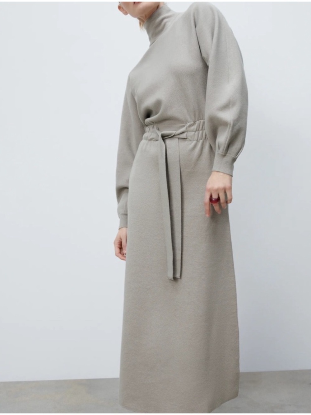 Zara Textured Knit Sweater Maxi Dress S - Picture 4 of 16